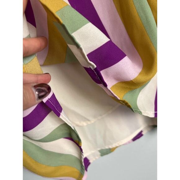 Leith Multicolor Striped V-Neck Cami Tank Top Lightweight Size Medium Women’s - Picture 4 of 6